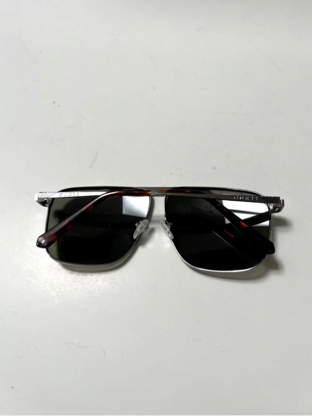 New GUESS Aviator Sunglasses GO00052 Metal Silver Classic Tortoise Leg